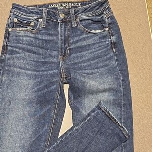 American Eagle Outfitters Women's Dark Blue Skinny Jeans Size 2 X-Long